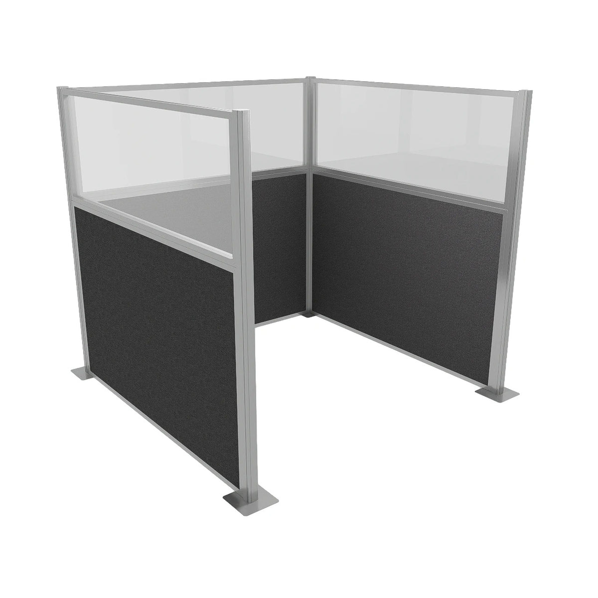 Versare Fabric Cubicle, 6' Wide - Charcoal Gray