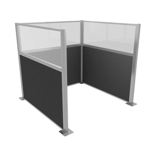 Versare Fabric Cubicle, 6' Wide - Charcoal Gray