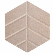 Versare Polyester Leaf Hexagon, 10 3/8" x 12" - Beige