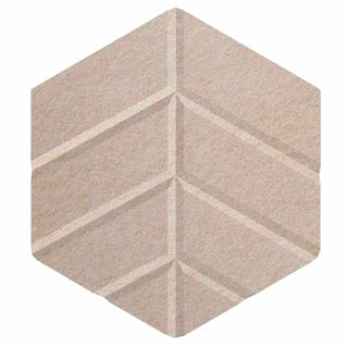 Versare Polyester Leaf Hexagon, 10 3/8" x 12" - Beige