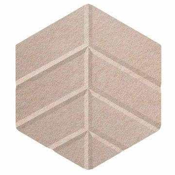 Versare Polyester Leaf Hexagon, 10 3/8" x 12" - Beige