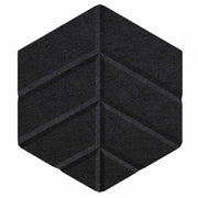 Versare Polyester Leaf Hexagon, 10 3/8" x 12" - Black