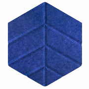 Versare Polyester Leaf Hexagon, 10 3/8" x 12" - Blue