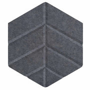 Versare Polyester Leaf Hexagon, 10 3/8" x 12" - Dark Gray