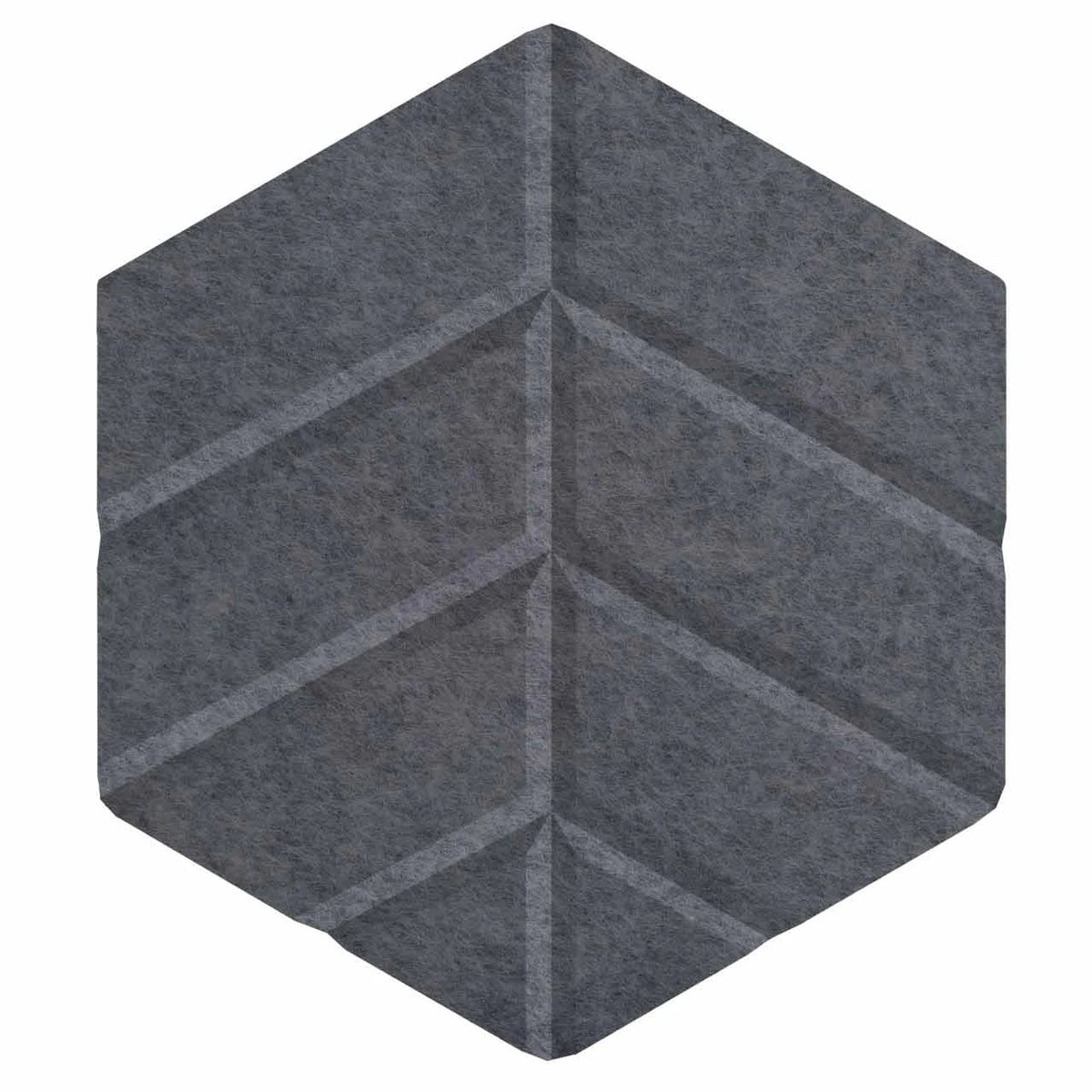 Versare Polyester Leaf Hexagon, 10 3/8" x 12" - Dark Gray
