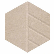 Versare Polyester Skyway Hexagon, 10 3/8" x 12" - Beige