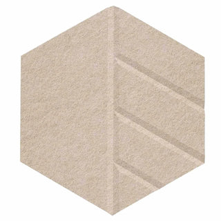 Versare Polyester Skyway Hexagon, 10 3/8" x 12" - Beige