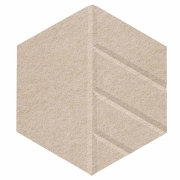Versare Polyester Skyway Hexagon, 10 3/8" x 12" - Beige