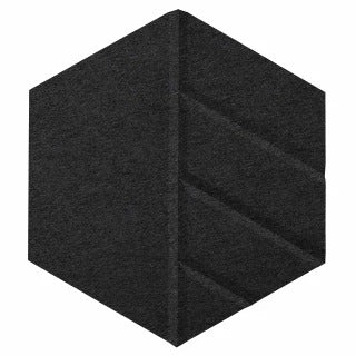 Versare Polyester Skyway Hexagon, 10 3/8" x 12" - Black