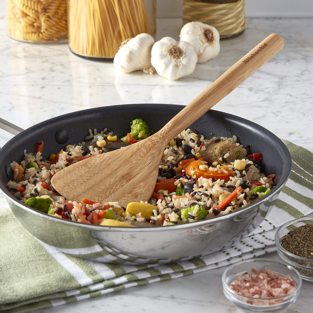 KitchenAid 12-Inch / Bamboo Solid Turner / Bamboo Pasta Forks