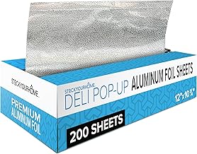 200 Count Pre-Cut Deli Aluminum Wraps – 12" Heavy-Duty Pop-Up, Disposable for Hot Dogs, Sandwiches & Food Service