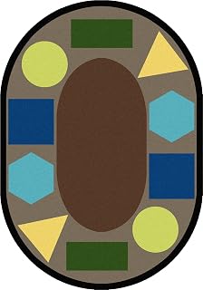 Joy Carpets Sitting Shapes Rug, Earthtone, 10'9" x 13'2" Oval