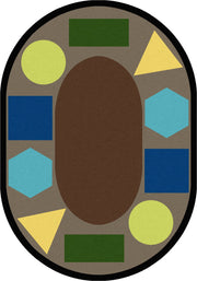 Sitting Shapes Rug by Joy Carpets – 10'9" x 13'2" (Oval), Nylon, Earthtone, Model 1671GG-02