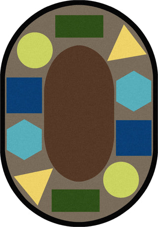 Sitting Shapes Rug by Joy Carpets – 10'9" x 13'2" (Oval), Nylon, Earthtone, Model 1671GG-02