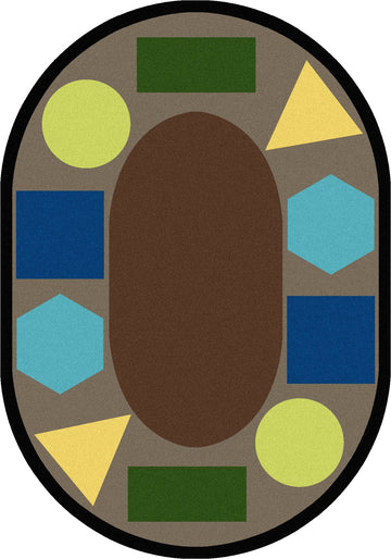 Sitting Shapes Rug by Joy Carpets – 10'9" x 13'2" (Oval), Nylon, Earthtone, Model 1671GG-02