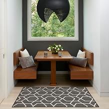 Nourison Home Horizon Indoor/Outdoor Black 3' x 5' Area Rug - Easy Clean, Non Shedding, Bed Room, Living Room, Dining Room, Kitchen (3' x 5')