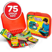 Create 'N Carry Travel Art Set for Kids (75pcs) by Crayola – 1 Count (Pack of 300), Pack of 300, Model 04-6814