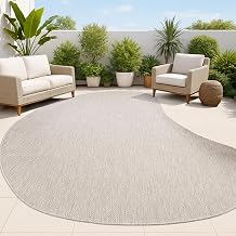 JONATHAN Y Rustic Organic Curve Indoor Outdoor Area Rug 6X9 Beige, Evan Modern for Backyard, Patio, Porch, Easy-Cleaning, High Traffic, Pet-Friendly, Non-Shedding (SHP102C-6)