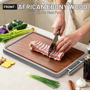 Hilmon Double Sided Cutting Board, Titanium and Ebony, 15 x 10 Inches