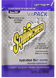 Sqwincher 015302-GR Fast Pack Liquid Concentrate Packet, 6 oz, Purple, Standard (Pack of 50)