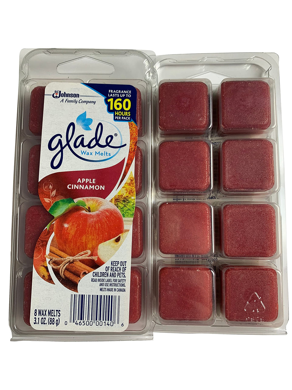 Wax Melts Apple Cinnamon 8 ct. (Pack of 2) by Glade – 3.1 Ounce (Pack of 2), Red, Pack of 2, Model 75772