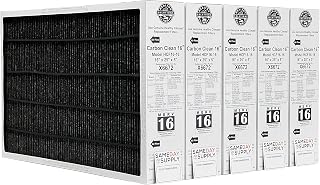 Lennox X6672 16x25x5 Healthy Climate Carbon-Clean MERV 16 Filter Bundle with Same Day Supply Filter Change Reminder Magnet (5-Pack)