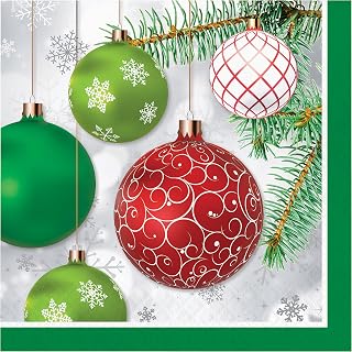 Creative Converting Ornaments Napkins, 6.5", Multi-color