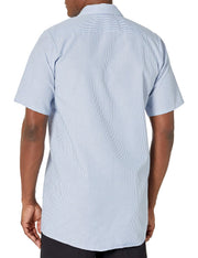 Men's Short Sleeve Industrial Stripe Work Shirt by Red Kap – Small, Polyester, Blue/White Stripe, Model SL20WB SS S