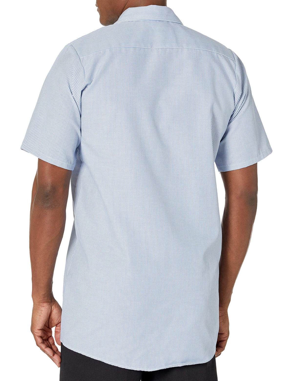 Men's Short Sleeve Industrial Stripe Work Shirt by Red Kap – Small, Polyester, Blue/White Stripe, Model SL20WB SS S