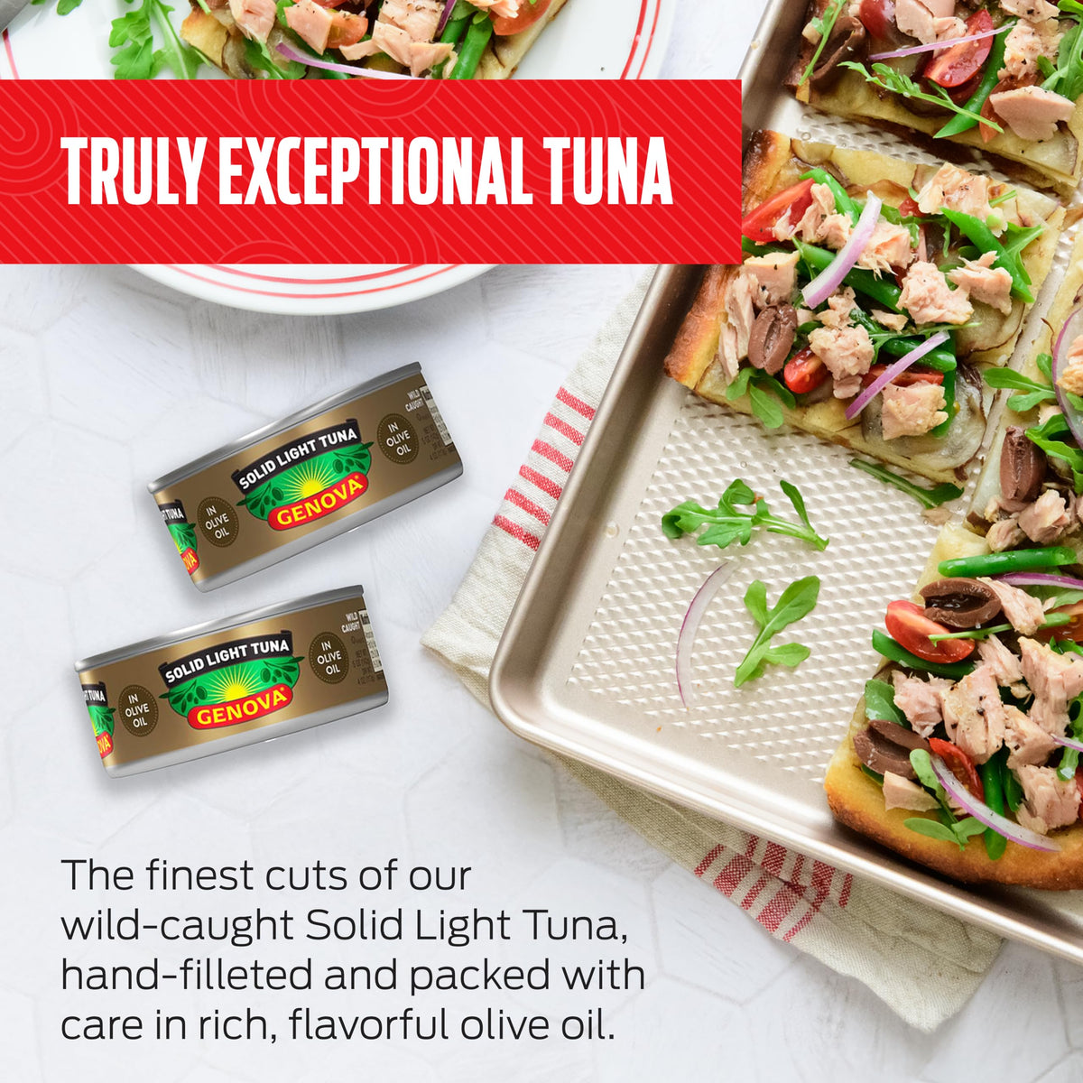 Genova Solid Light Tuna in Olive Oil / 5 Ounce (Pack of 12) / 12 Tuna