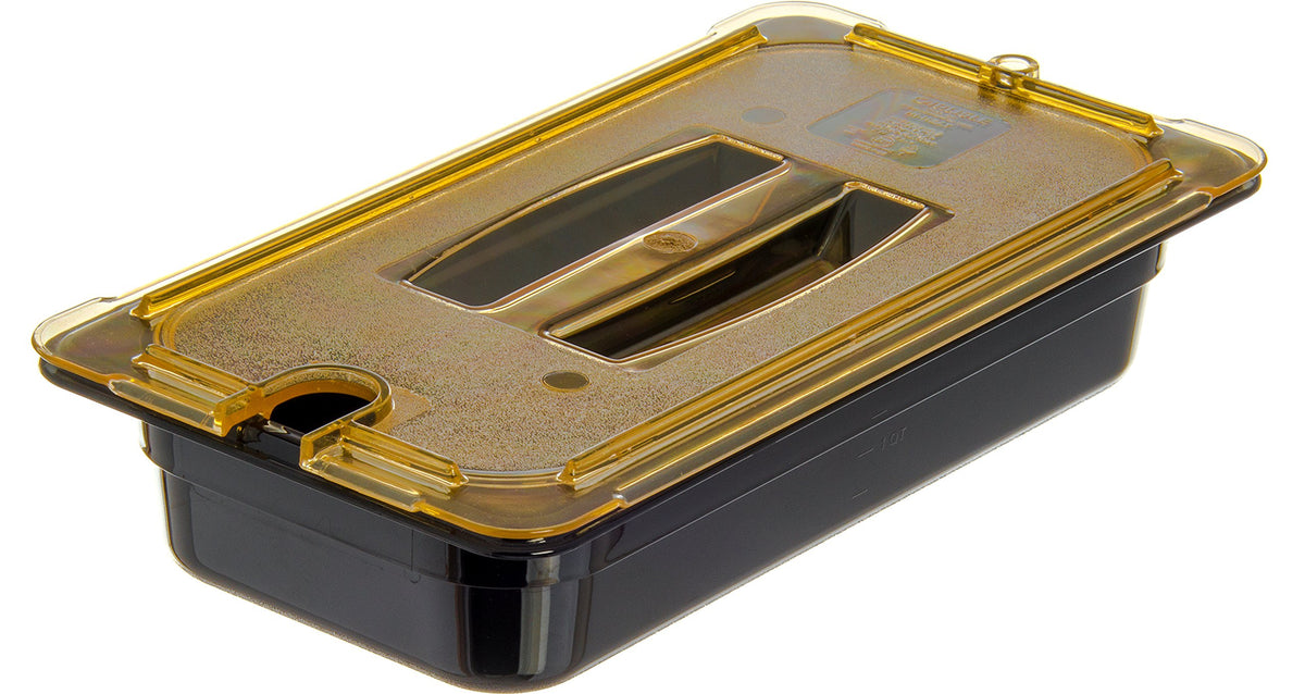 Carlisle FoodService Products Third Size 1 pack / Amber / Handled Notched Lid Storage & Transport