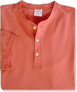 Brooks Brothers Men's Classic Fit All Cotton Three Button Henley Short Sleeve Tee T-Shirt,