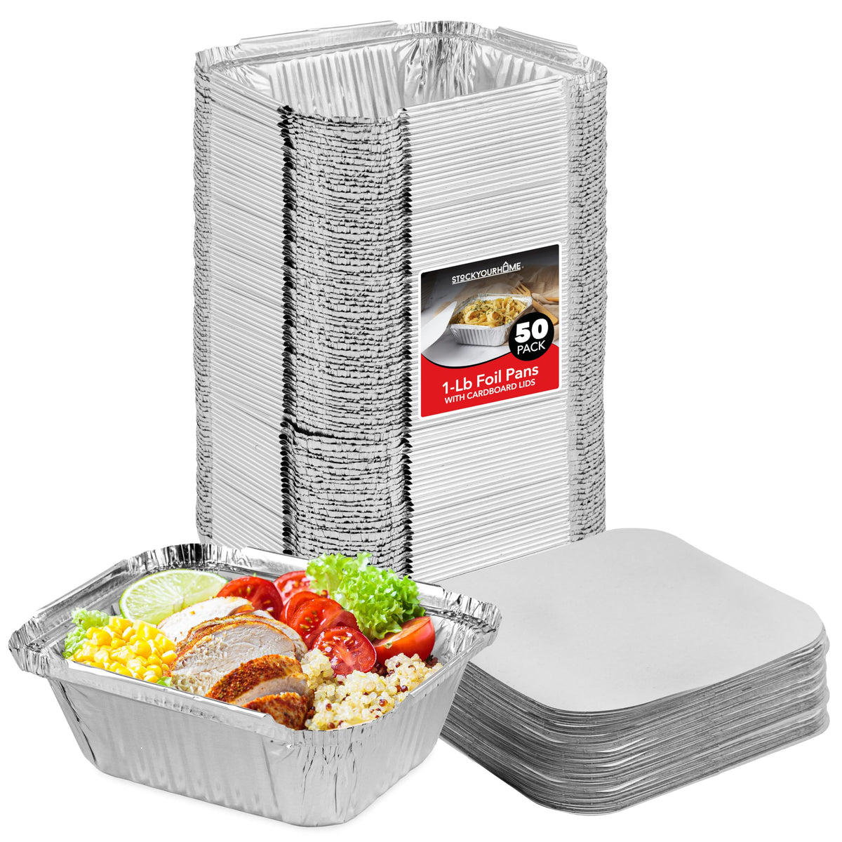 Stock Your Home 1 lb / 50 Pack / Silver Food Jars & Canisters