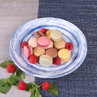 Elite Global Solutions D9138R-ND Round Plate, 9 1/2" Dia. x 1 1/4" h., Melamine, Navy Design (Pack of 6)