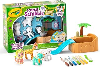 Crayola Scribble Scrubbie Safari Animals Tub Set, Color & Wash Creative Toy, Gift for Kids, Age 3, 4, 5, 6