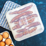 Nordic Ware White / 9.3" x 9.3" x 1.2" / Slanted Bacon Tray Lids
