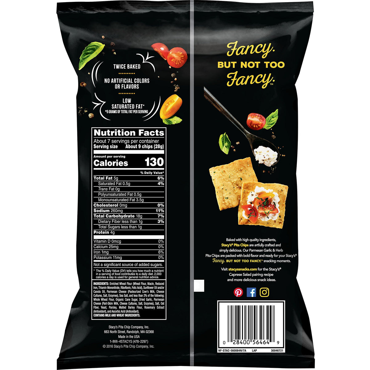 Parmesan Garlic & Herb Flavored Pita Chips by Stacy's – 7.3 Ounce (Pack of 12), Pack of 12, Model I00041018
