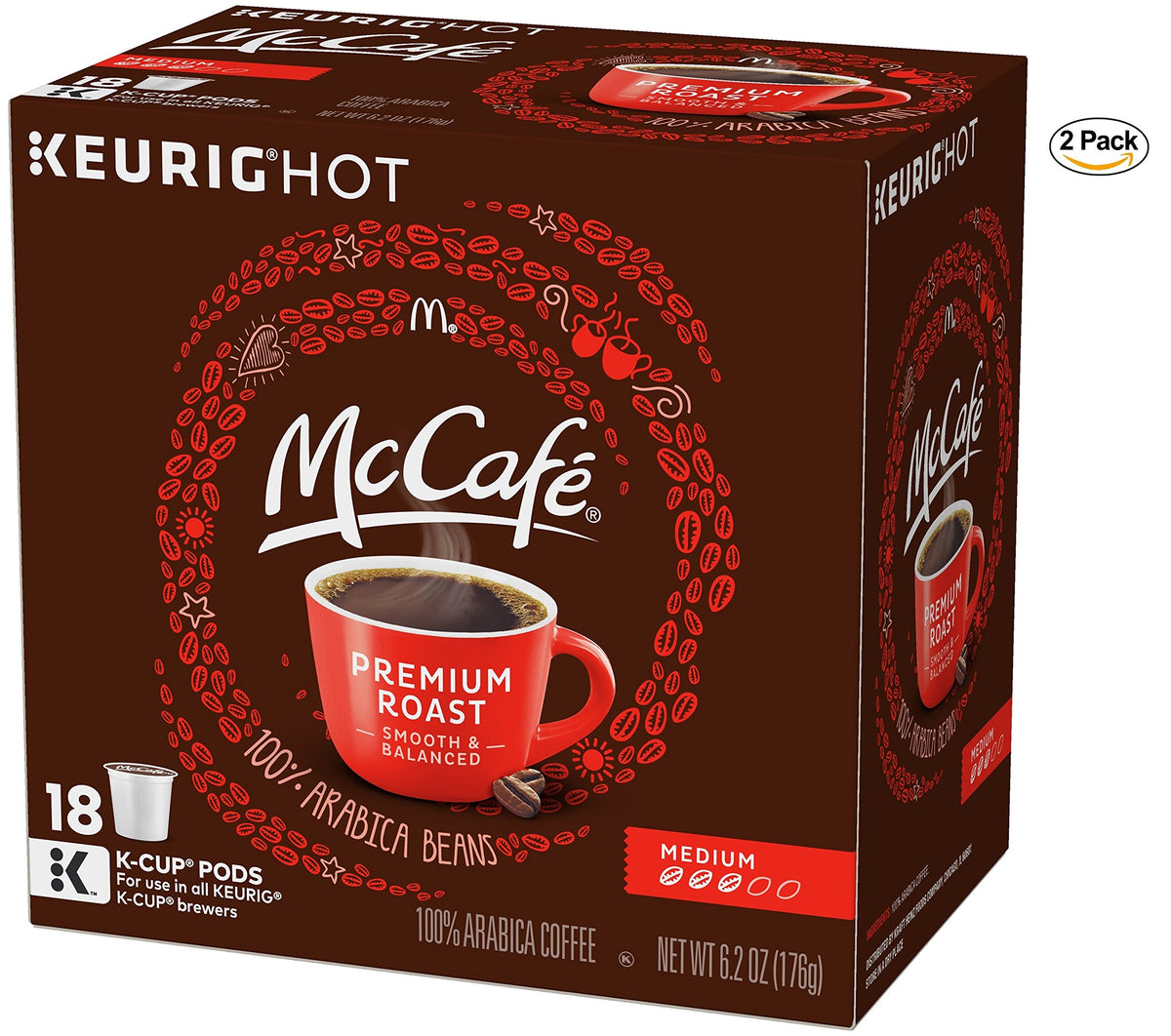 premium medium roast coffee K-Cup Pods by McCafe – 1 Count (Pack of 36), Pack of 3