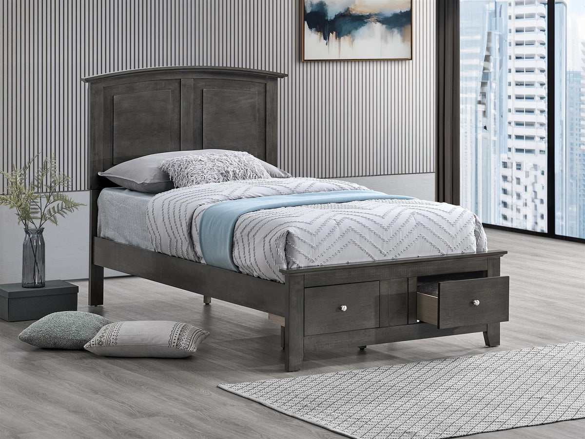 Hammond Twin Bed Gray by Glory Furniture – Twin, Wood, Grey, Model G5405B-TSB