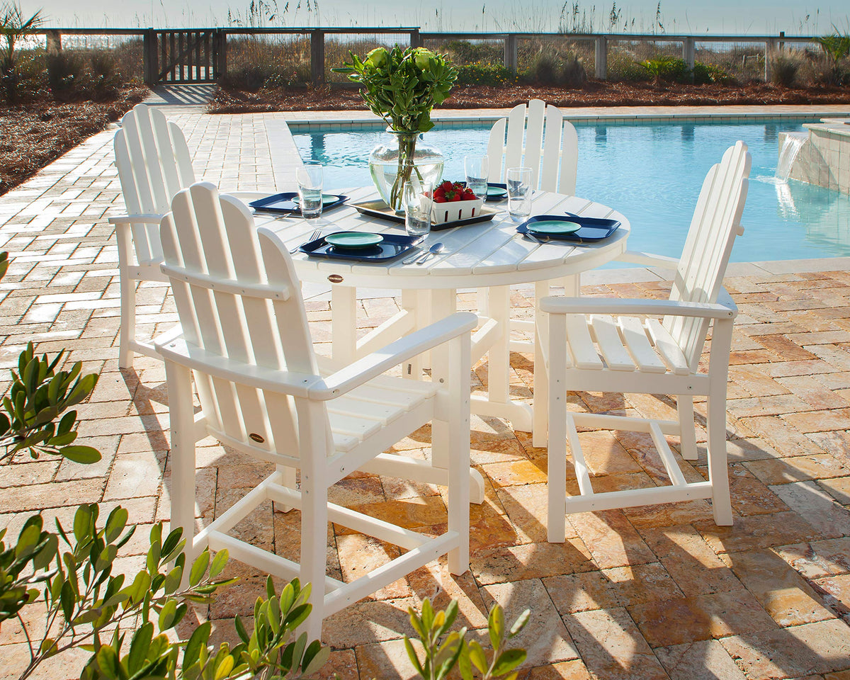 ® Classic Adirondack Dining Set by Polywood – High Density Polyethylene, Lemon / White, Pack of 5, Model PWS114-1-10371