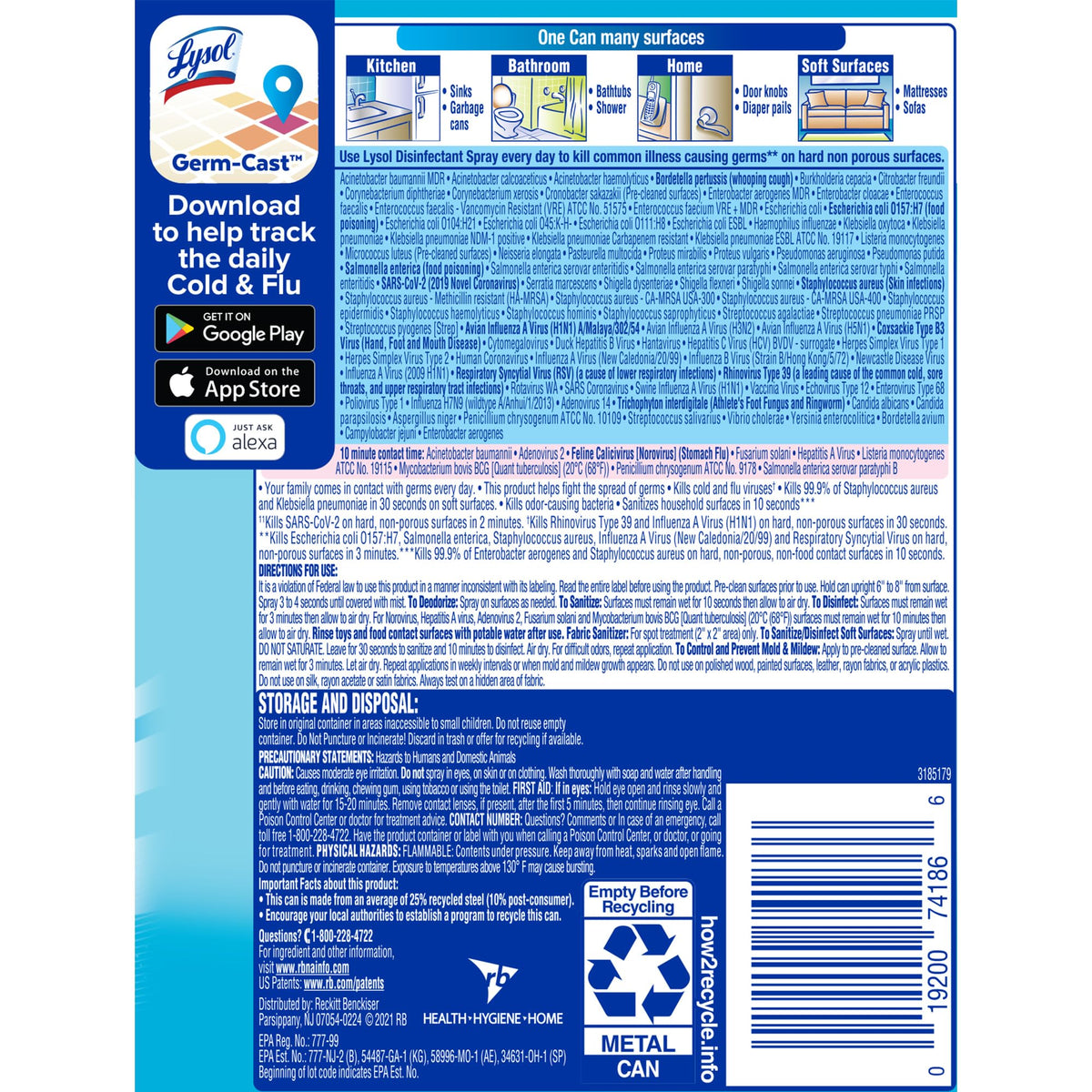 Lysol Linen / 12.5 Ounce (Pack of 12) / Clear Disinfectant Sprays & Liquids