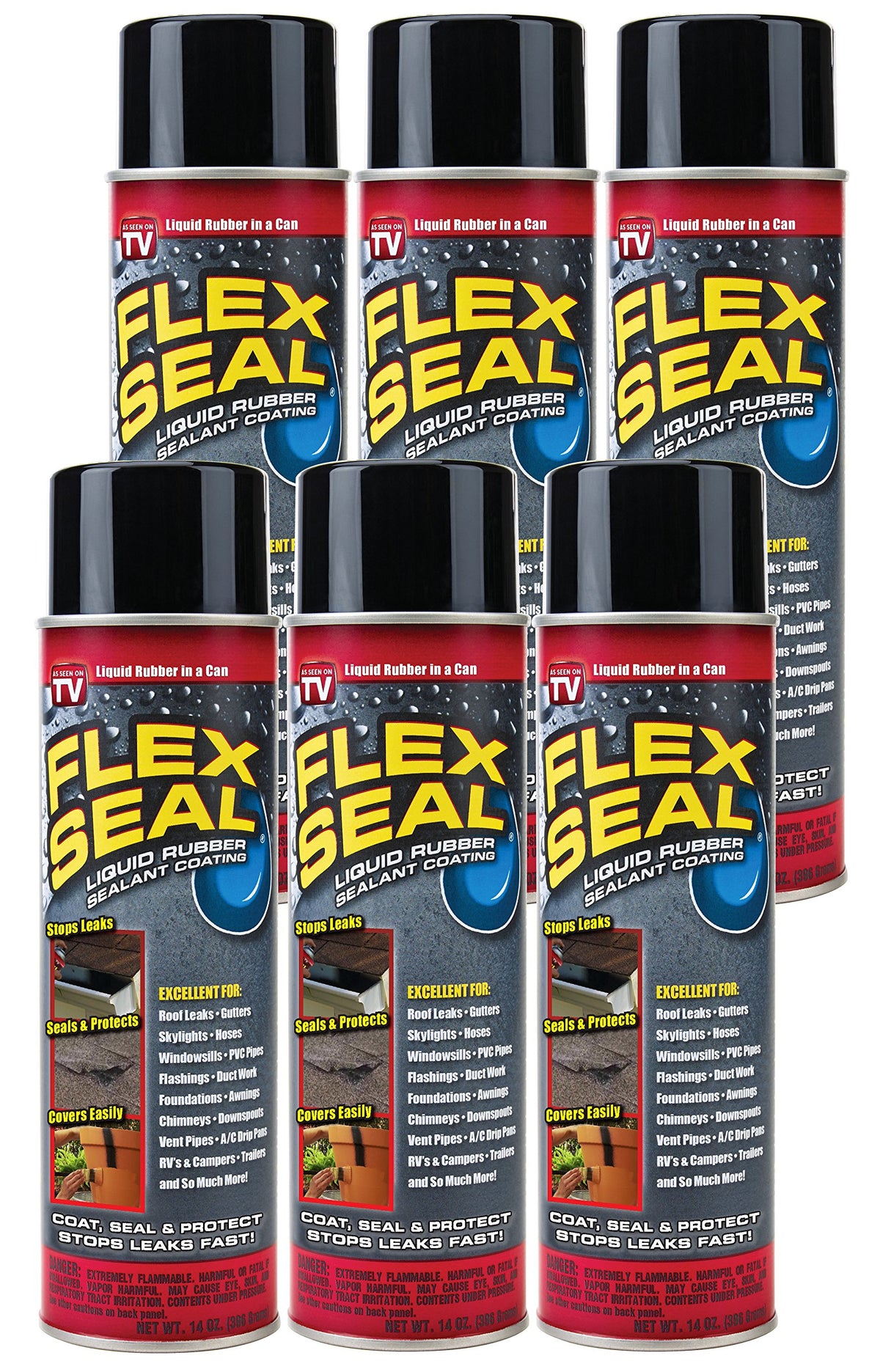 10ounce, 6 Pack by Flex Seal – 10 ounce, clear, Pack of 6, Model 30646