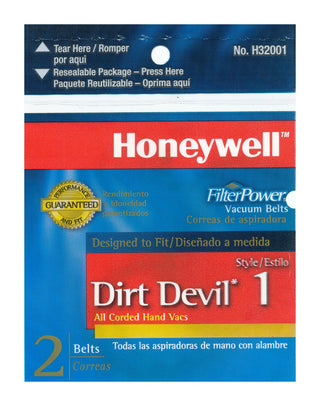 Dirt Devil Style 1 Replacement Belts by Honeywell – Rubber, Black, Model H32001
