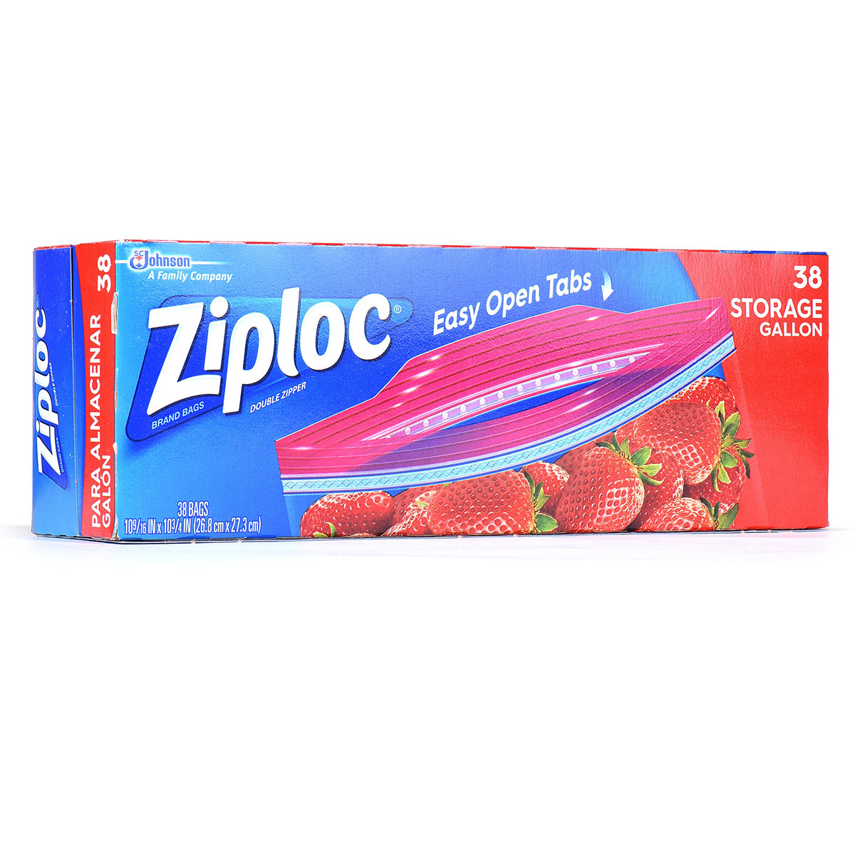 Storage Bag by Ziploc – One Size, 1.0 gallons, Plastic, Clear, Pack of 40