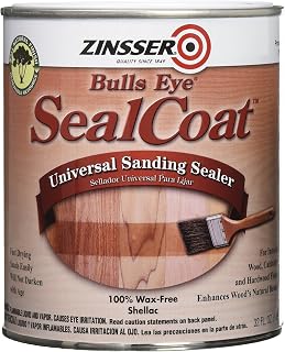 Zinsser Bulls Eye SealCoat Universal Sanding Sealer | Bulls Eye SealCoat sanding sealer, Quart. Dewaxed-shellac universal wood sealer; fast-dry base coat compatible with all.