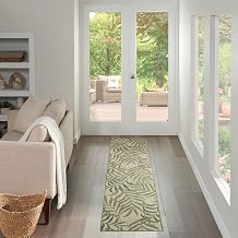 Nourison Home Garden Oasis Ivory Green 2' x 6' Area Rug - Easy Clean, Non Shedding, Bed Room, Living Room, Dining Room, Kitchen (6' Runner)