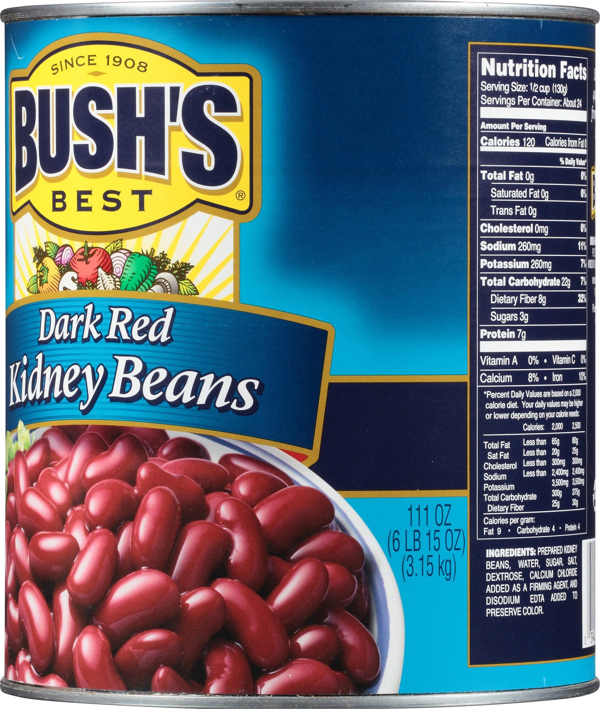 Bush's Best Dark Red Kidney Beans / 111 Ounce (Pack of 6) / Dark Red Kidney Kidney Beans