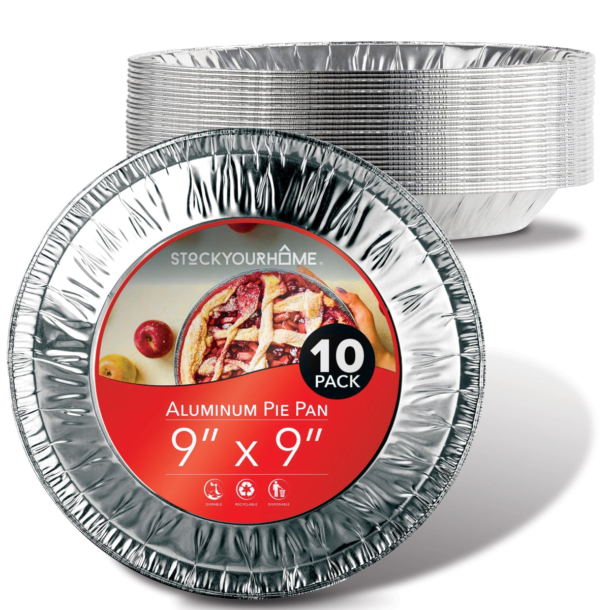 Stock Your Home 50 Pack (9 Inch) / Silver / 50 Pack Pie Pans