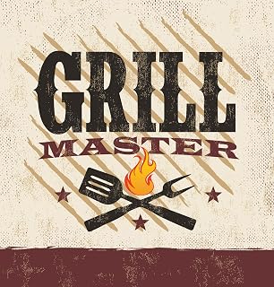Creative Converting Solid Plastic Banquet Table Cover with Border Print, BBQ Master