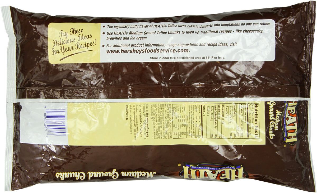 Crushed Heath Bars by HERSHEY'S – 5 Pound (Pack of 1), brown